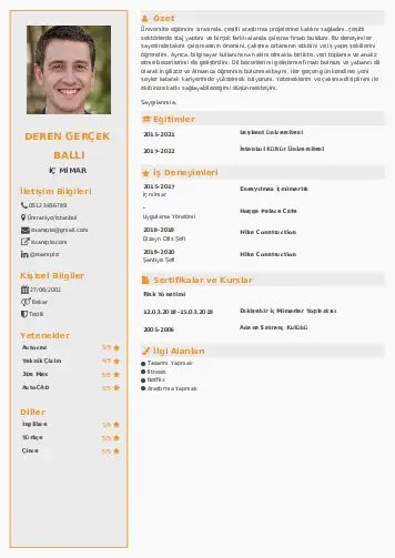 İç Mimar Cv Örnekleri cv indir